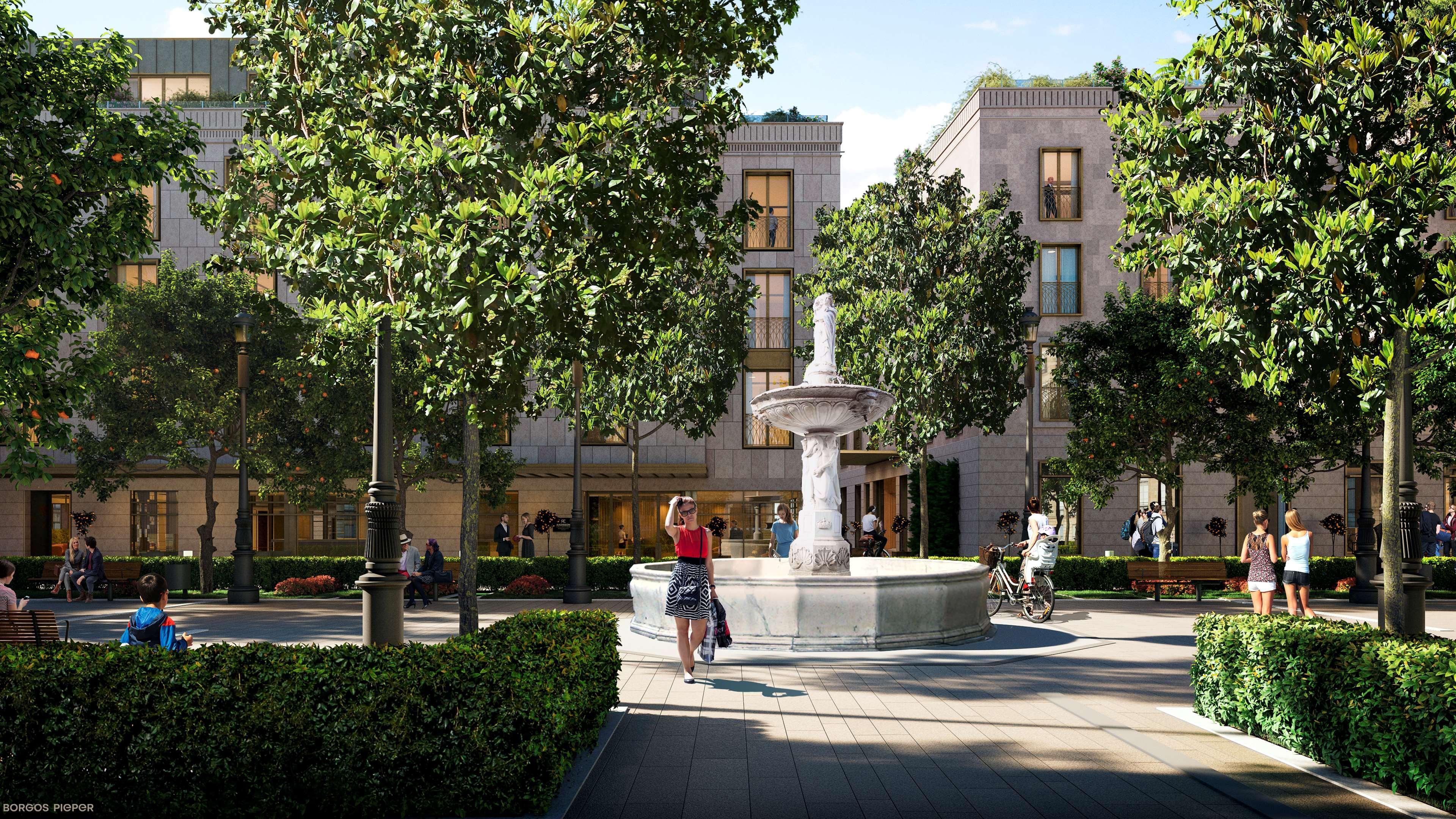 Radisson Collection Hotel, Magdalena Plaza Sevilla Exterior foto The proposed fountain at the heart of the development